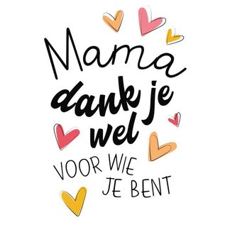 Wenskaart Moederdag - Mama dank je wel