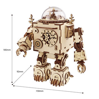 Muziekdoos Hout DIY 3D Puzzel Orpheus, Robotime, 15×9,2×18,5cm