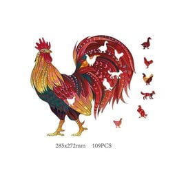 Logica Giochi Mandala Houten puzzel Haan/ Rooster, 28,5×27,2 cm