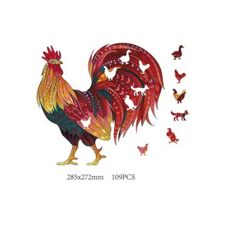 Logica Giochi Mandala Houten puzzel Haan/ Rooster, 28,5×27,2 cm