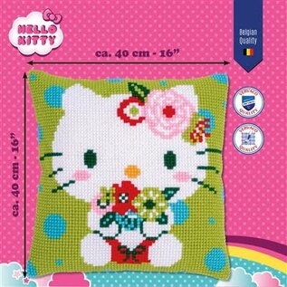 KRUISSTEEKKUSSEN KIT HELLO KITTY GREEN FLORAL