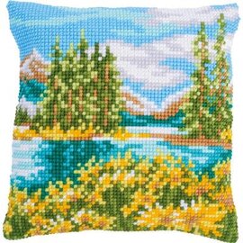 KRUISSTEEKKUSSEN KIT BERGLANDSCHAP MET MEER ca.40x40cm