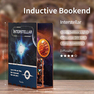 DIY Book Nook Boekensteun Interstellar Bookend, Tone-Cheer, 18,2x8x24,5cm