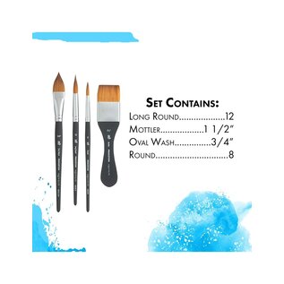 PROMO - PRINCETON AQUA ELITE. Set van 4 Aquarel penselen