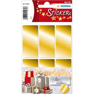 Goud etiketten 26 x 54 mm 18 st.