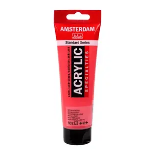 AMSTERDAM acrylverf tube 120 ml Metallic Rood 832