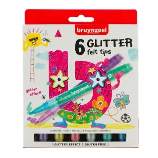 Kids Glitter viltstiften set 6