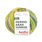 MERINO ARAN SUNRISE 301 Groen blauw-Oranje-Pistache bad 65465