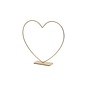 Metalen draadvorm hart op voet Goud 39cm