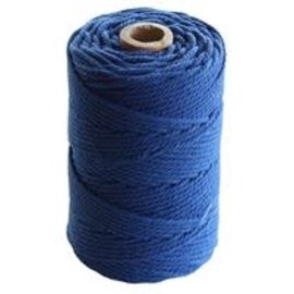 Macramé katoen touw 2,2mm koningsblauw +/-70M