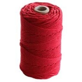 Macramé Katoen touw 2,2mm rood +/-70M
