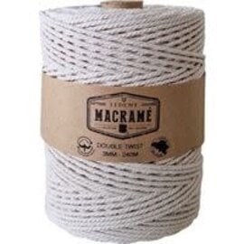 Macramé - katoen touw dubbel twist écru 3mm +/-240M