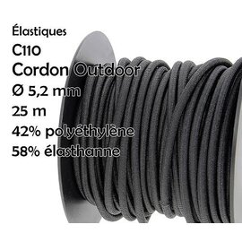 rekker outdoor rond sterk 5,2mm zwart per meter