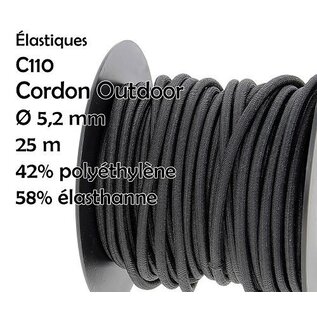 rekker outdoor rond sterk 5,2mm zwart per meter