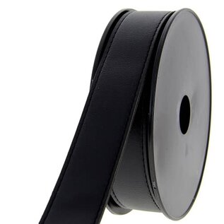 imitatieleder 30mm kleur 01 zwart per meter