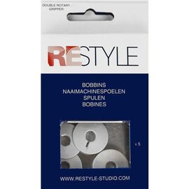 Naaimachinespoelen voor dubbele omloopgrijper metaal 21,8 x 9 mm hoog, 5 stuks