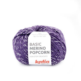 BASIC MERINO POPCORN 100 Violet-Wit bad 74154