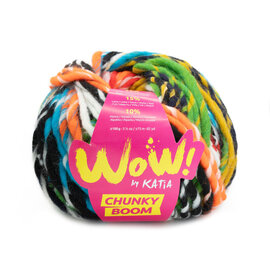 WOW-CHUNKY BOOM 305 Blauw-Groen-Fel oranje-Zwart bad 73568A