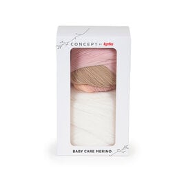 Katia BABY CARE MERINO 501 Ecru-Kauwgom roze-Beige 74599