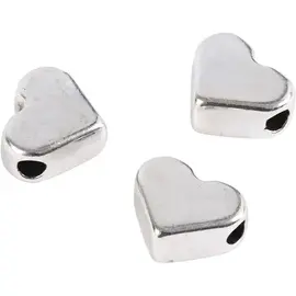 Space kralen hart Zilver 3st.