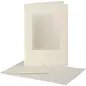 Passepartout Kaarten, afmeting kaart 10,5x15 cm, gatgrootte 6,5x8,8 cm, 10 sets, off-white