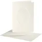 Passepartout Kaarten, afmeting kaart 10,5x15 cm, gatgrootte 6,5x8,8 cm, 10 sets, off-white