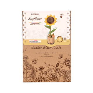DIY Houten Bloem Sun Flower, Zonnebloem, Robotime, 9,5×8,5x23cm
