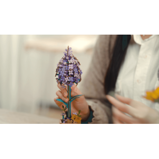 DIY Houten Bloem Lilac, Lila Sering, Robotime, 7,5x7x22,5cm