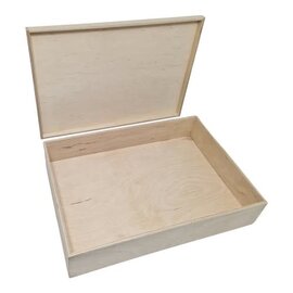 Houten opbergkist met deksel 51,8 x 36,9 x 10 cm