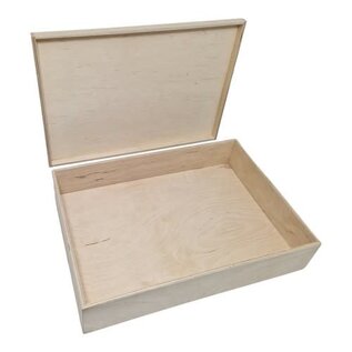 Houten opbergkist met deksel 51,8 x 36,9 x 10 cm