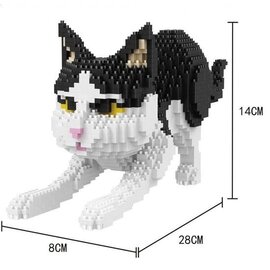 Balody Zwart witte kat - Nanoblocks / miniblocks - Bouwset / 3D puzzel - 1390 bouwsteentjes