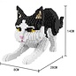 Balody Zwart witte kat - Nanoblocks / miniblocks - Bouwset / 3D puzzel - 1390 bouwsteentjes