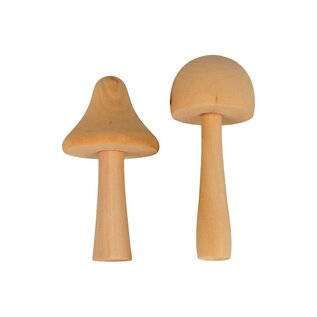 2 houten paddenstoelen