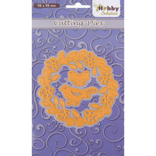 cutting dies spring flower wreath & bird