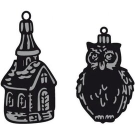 Marianne Design Craftable Mal Tinys ornaments church & owl