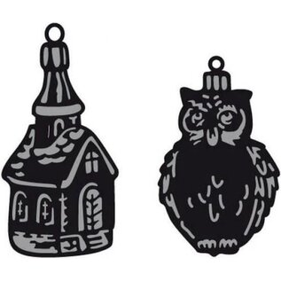 Marianne Design Craftable Mal Tinys ornaments church & owl