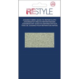 Jogging Snelfix reparatiedoek 12 cm x 45 cm opstrijkbaar - grijs melée M004