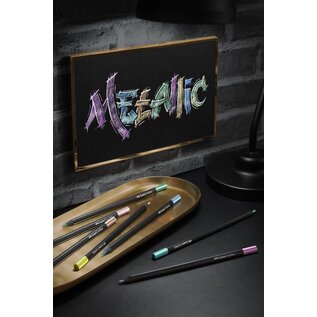 Kleurpotlood Faber-Castell Black Edition 12 stuks Metallic in karton etui