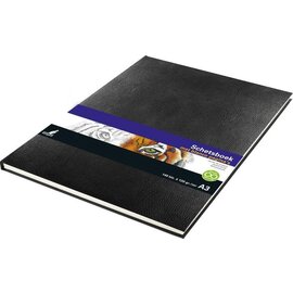 Schetsboek Kangaro A3 creme 120 grams blanco papier, 140 blz hard cover imprint slang, zwart