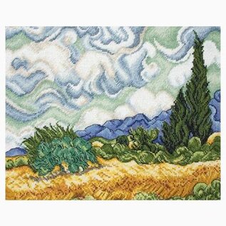 PROMO - Kruissteekpakket - Wheat Field with Cypresses