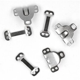 Broek- en rokhaken 6 mm zilver, 3 stuks