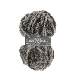 Durable Furry brei- en haakgaren 50 gram 35 meter 100% polyester - Kleur 412 grijs bad 223226