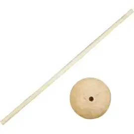 Stok met voet, h: 30 cm, 5 sets, gemengd hout
