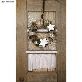 Houten ster met geperforeerd, 10x10x2,5cm