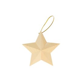 Houten ster hangend 2st D: 13cm & 9cm