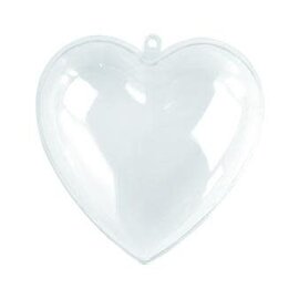 Plastiek hart 2-delig 6cm