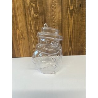 Plastic sneeuwman 2-delig ca. 10x7,5cm