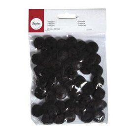 Pompons zwart 20 mm  50 st.