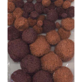 Mix PomPons Set bruin tinten 50 st. 1.0 - 1.5 - 2.0 - 2.5 cm