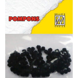 Nellie's Choice  Mini pompoms Zwart 100 ST 3mm